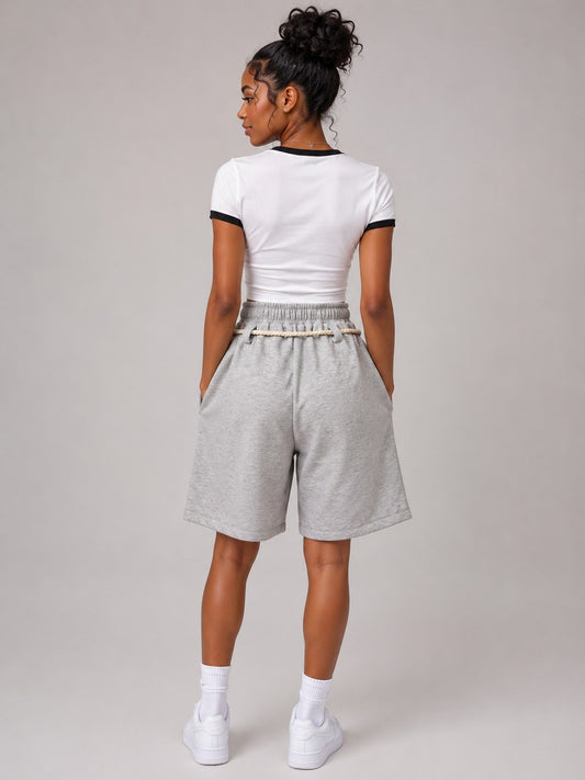 Weekend Ease Rope Belt Shorts