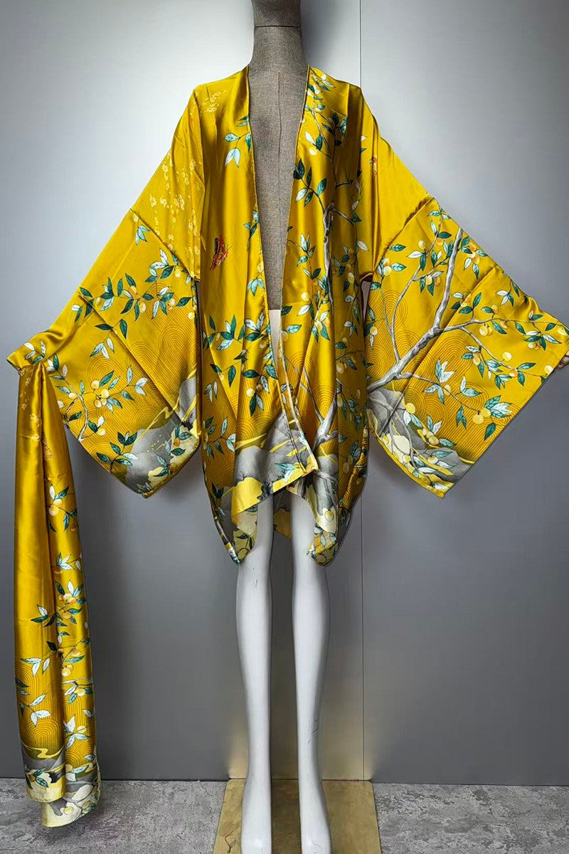 Golden Orchid Kimono Dress