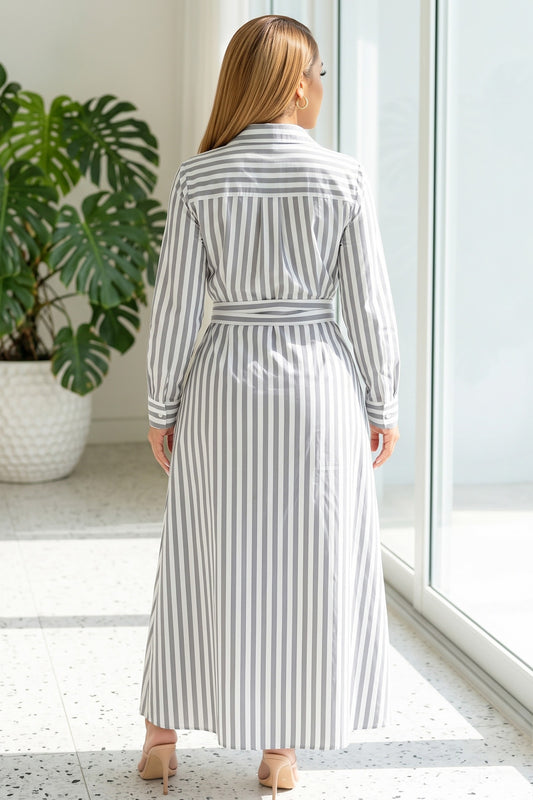 Riviera Pinstripe Maxi Dress