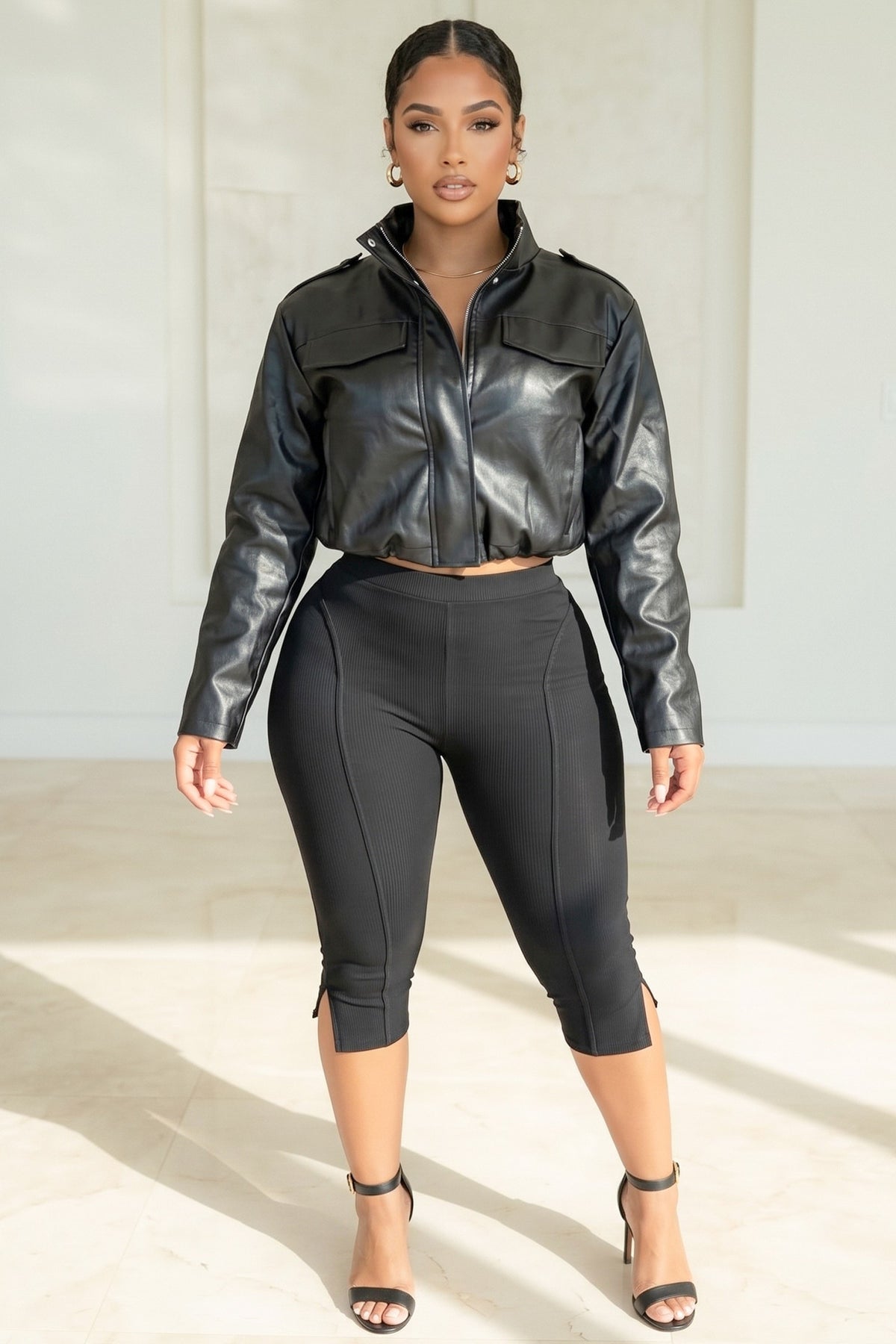 Rogue Energy Faux Leather Bomber Jacket