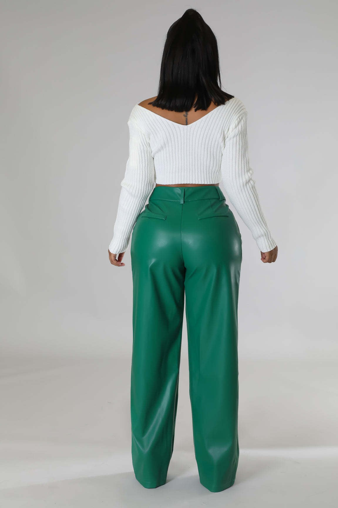 Power Play Faux Leather Straight-Leg Pants