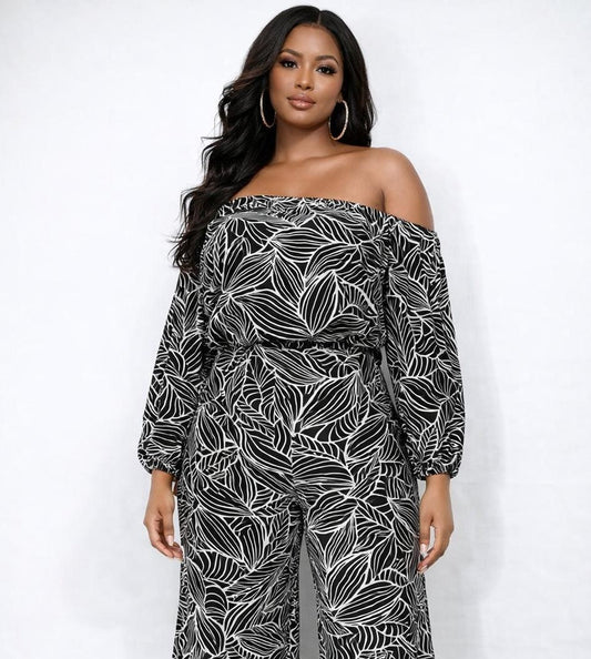 Palm Luxe Wide-Leg Pants – Curve