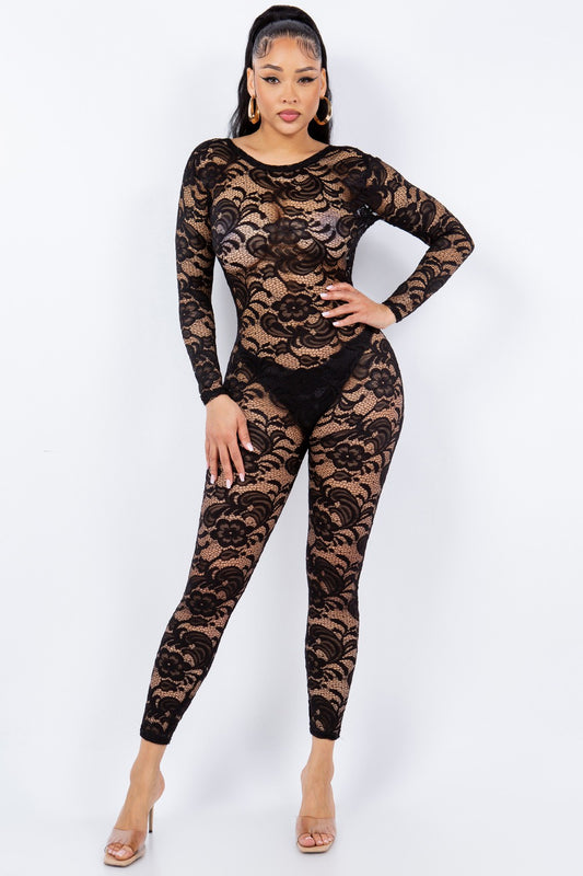 Alessia Sheer Lace Jumpsuit