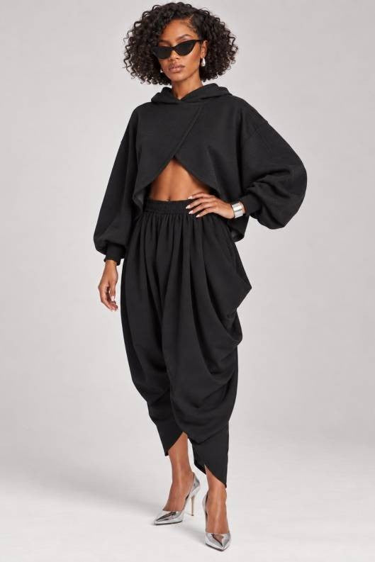 Volume Control Pleated Baggy Pants