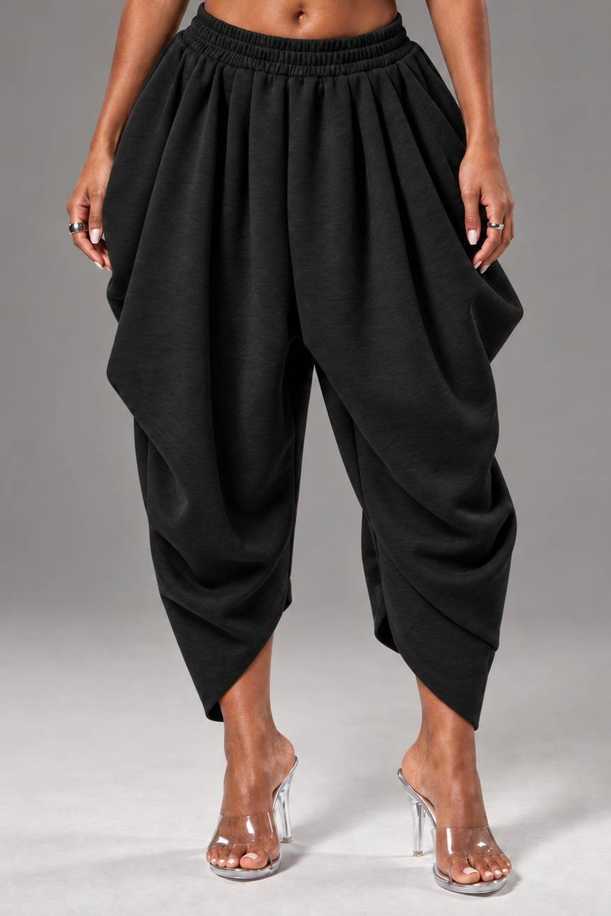 Volume Control Pleated Baggy Pants
