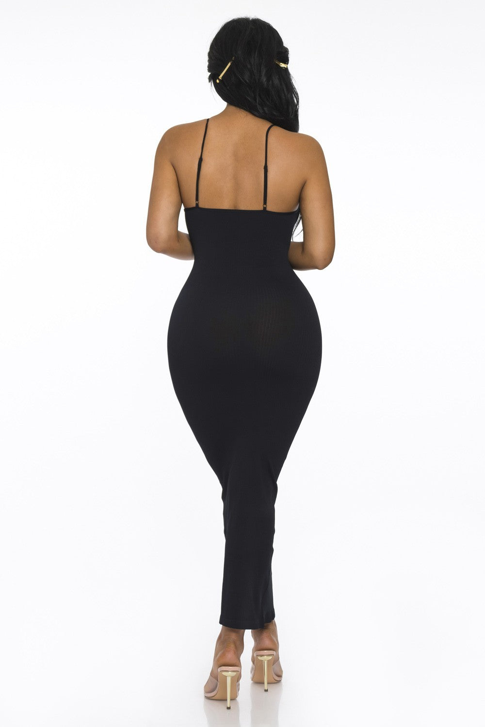 Sleek Allure Ribbed Maxi Dress