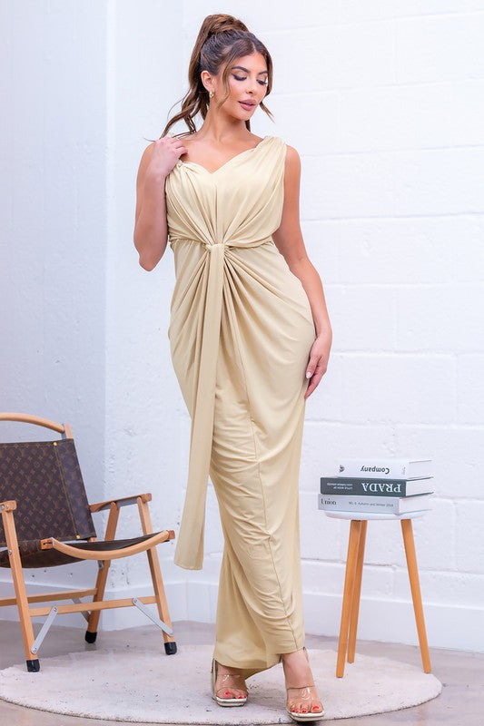 Golden Hour Draped Maxi Dress