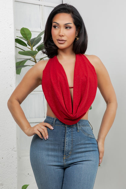 Shine Bright Glitter Halter Top