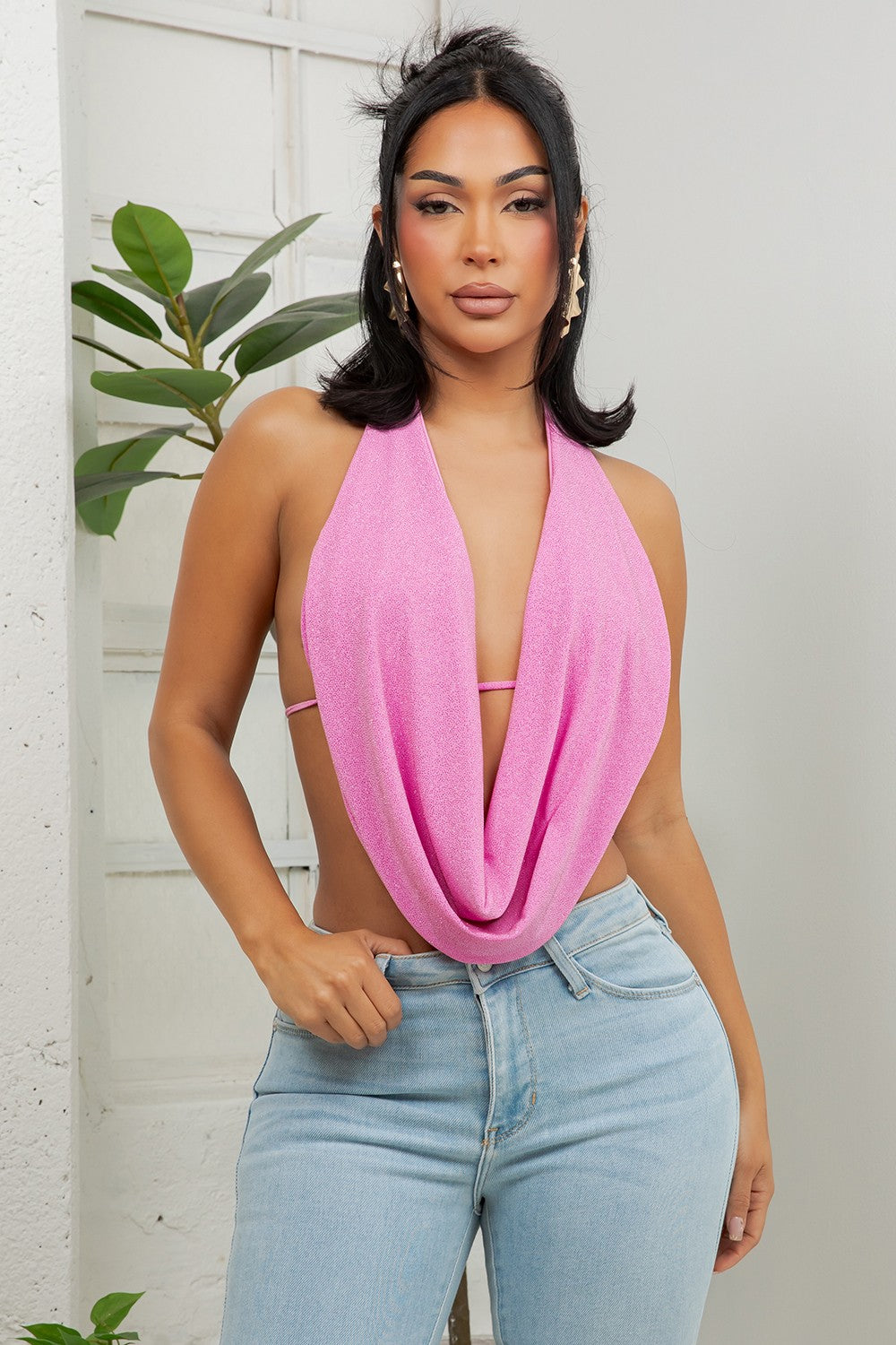 Shine Bright Glitter Halter Top