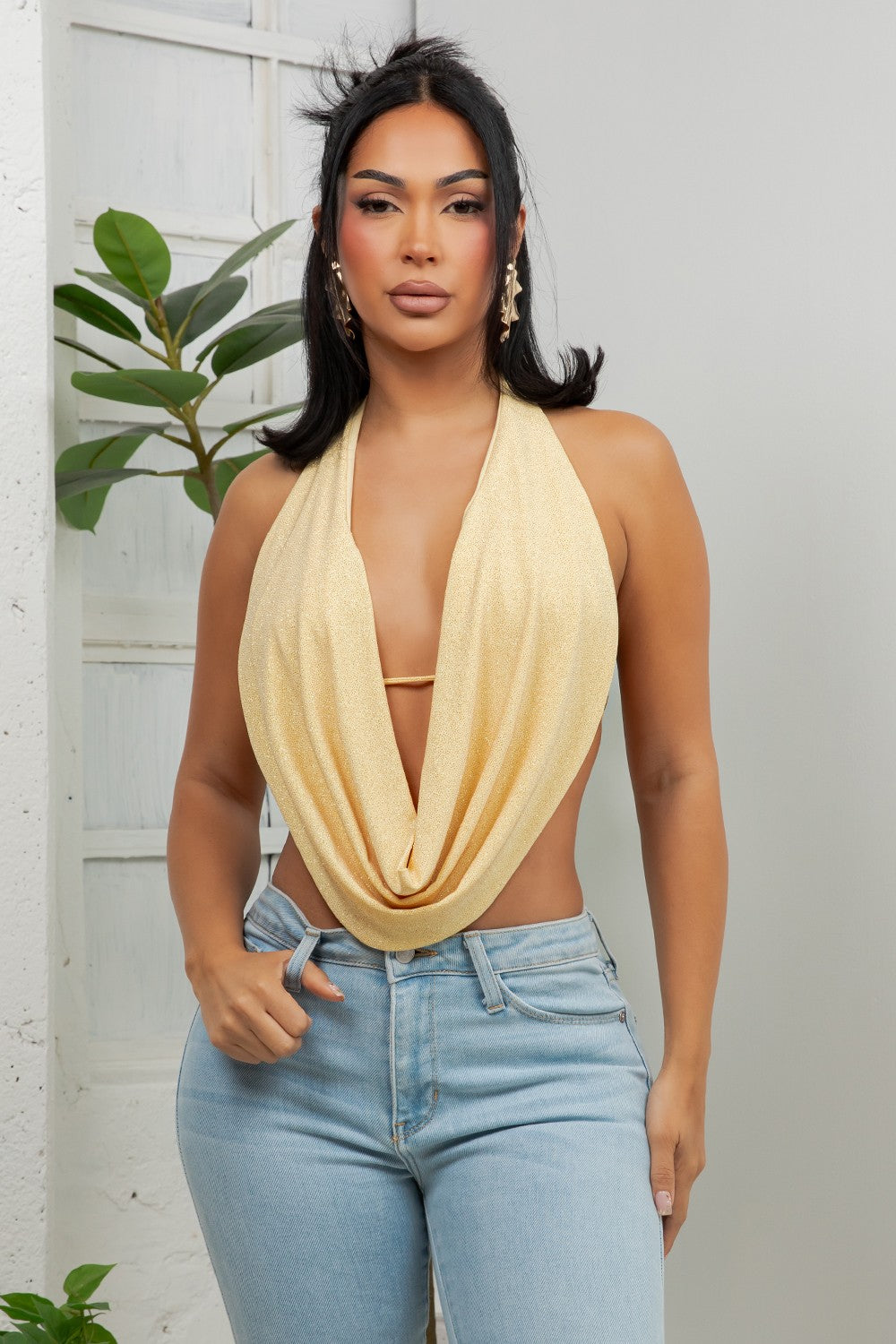 Shine Bright Glitter Halter Top