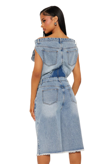 Off‑Duty Denim Muse Bermuda Romper