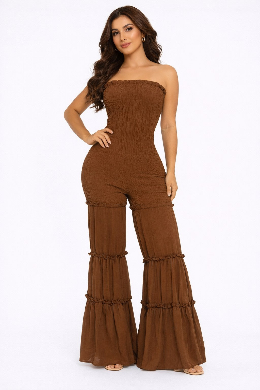 Ruffle Me Up Smocked Jumpsuit