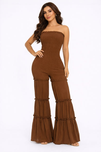 Ruffle Me Up Smocked Jumpsuit