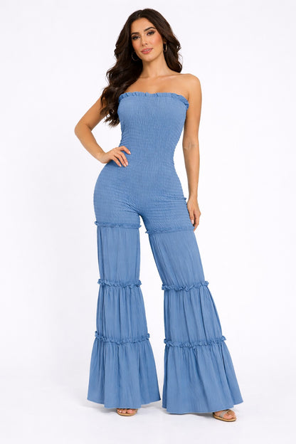 Ruffle Me Up Smocked Jumpsuit