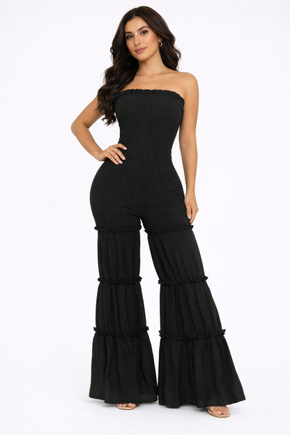 Ruffle Me Up Smocked Jumpsuit