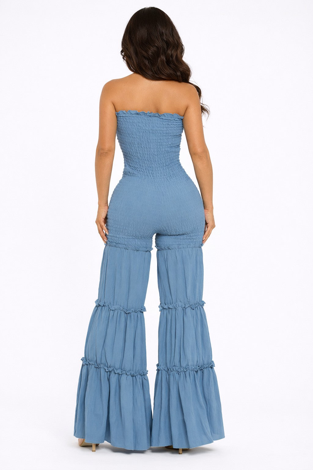 Ruffle Me Up Smocked Jumpsuit