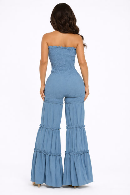 Ruffle Me Up Smocked Jumpsuit