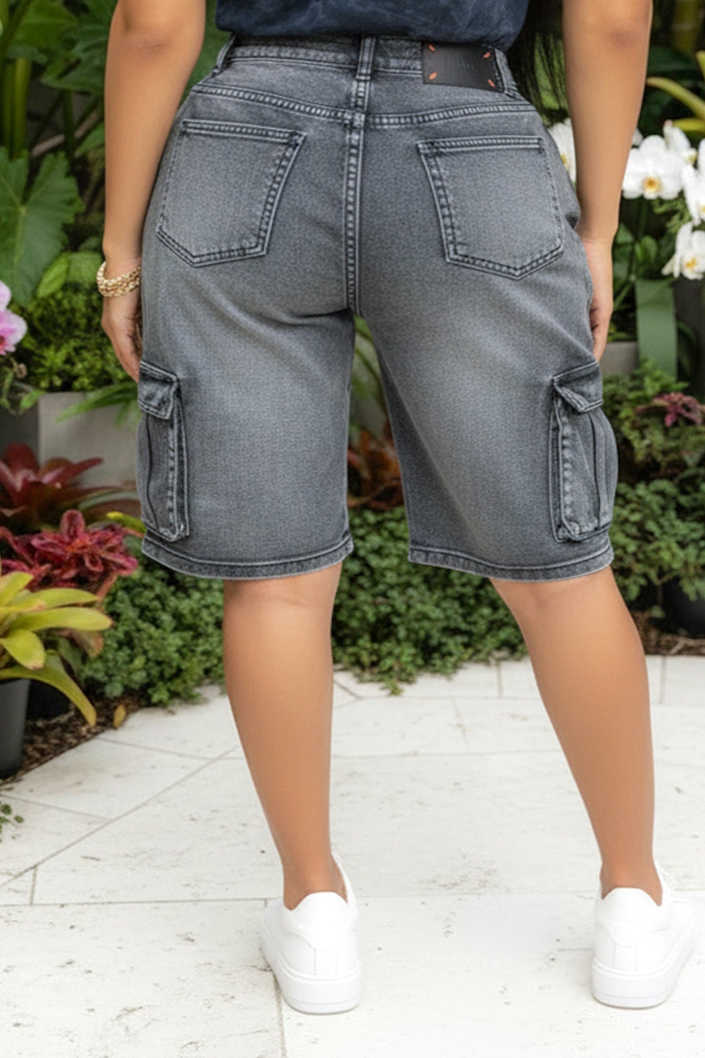 Urban Flow Cargo Biker Denim Shorts