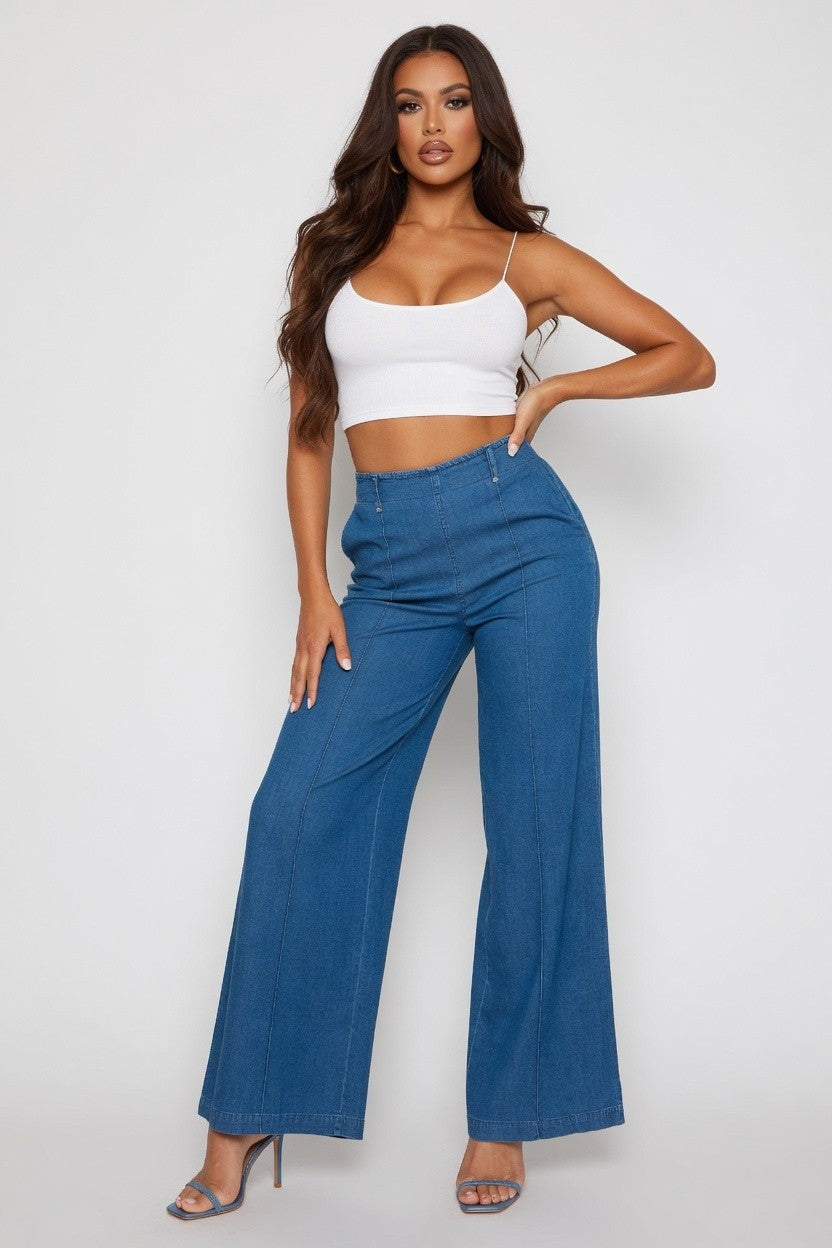 Elevated Edge Wide‑Leg Jeans