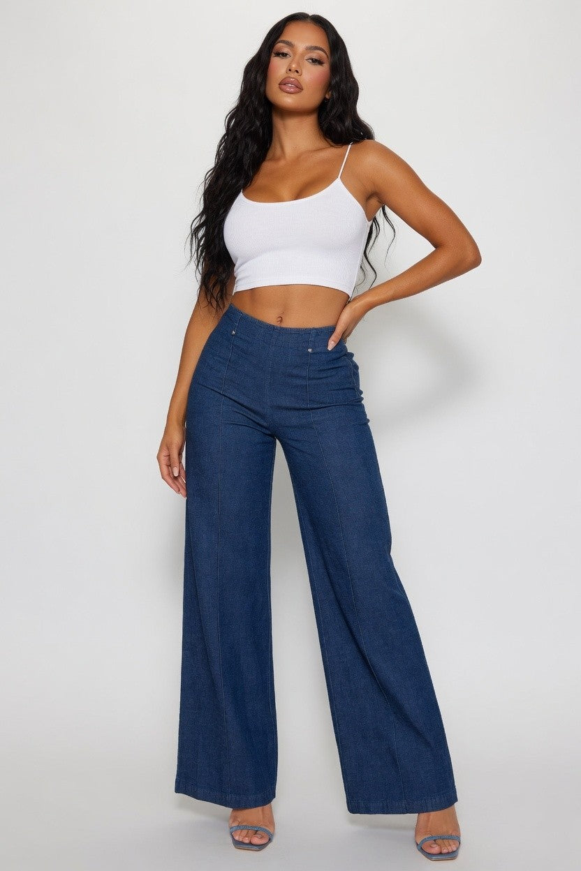 Elevated Edge Wide‑Leg Jeans