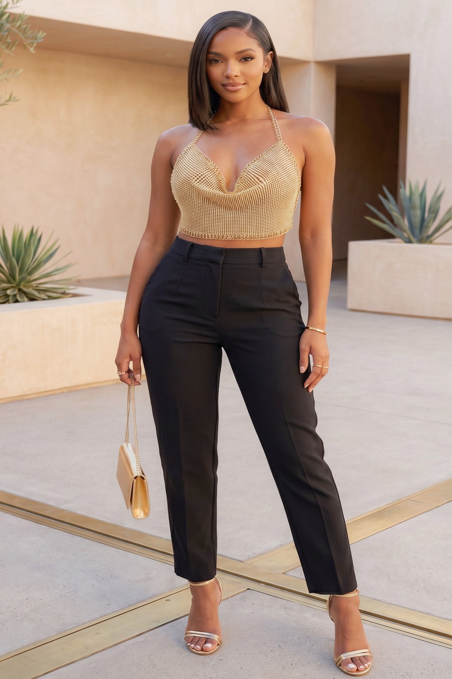 Diamond Drip Chain Top