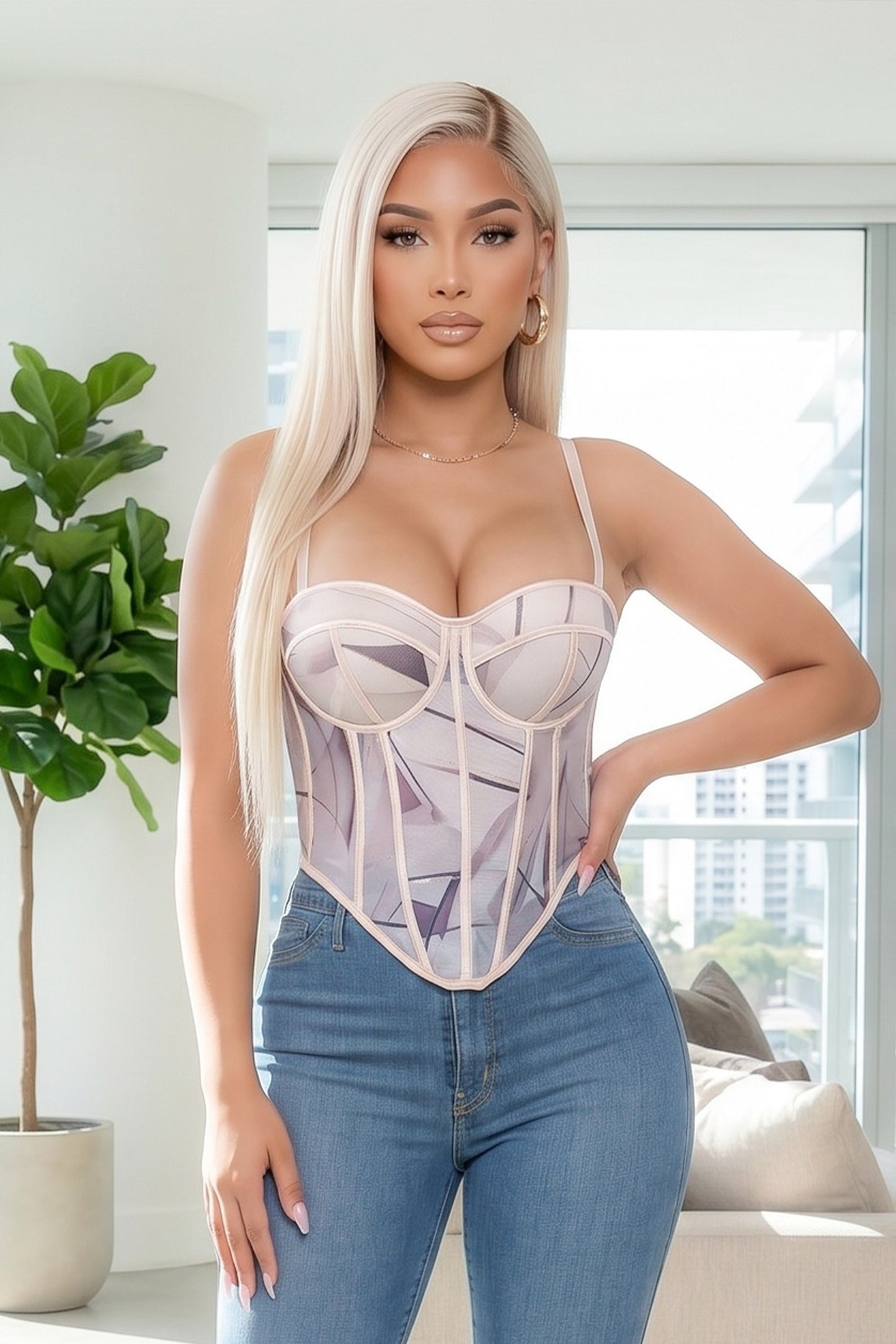 Abstract Muse Corset Top
