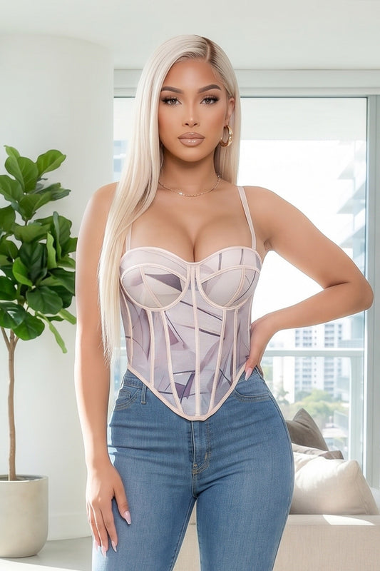 Abstract Muse Corset Top