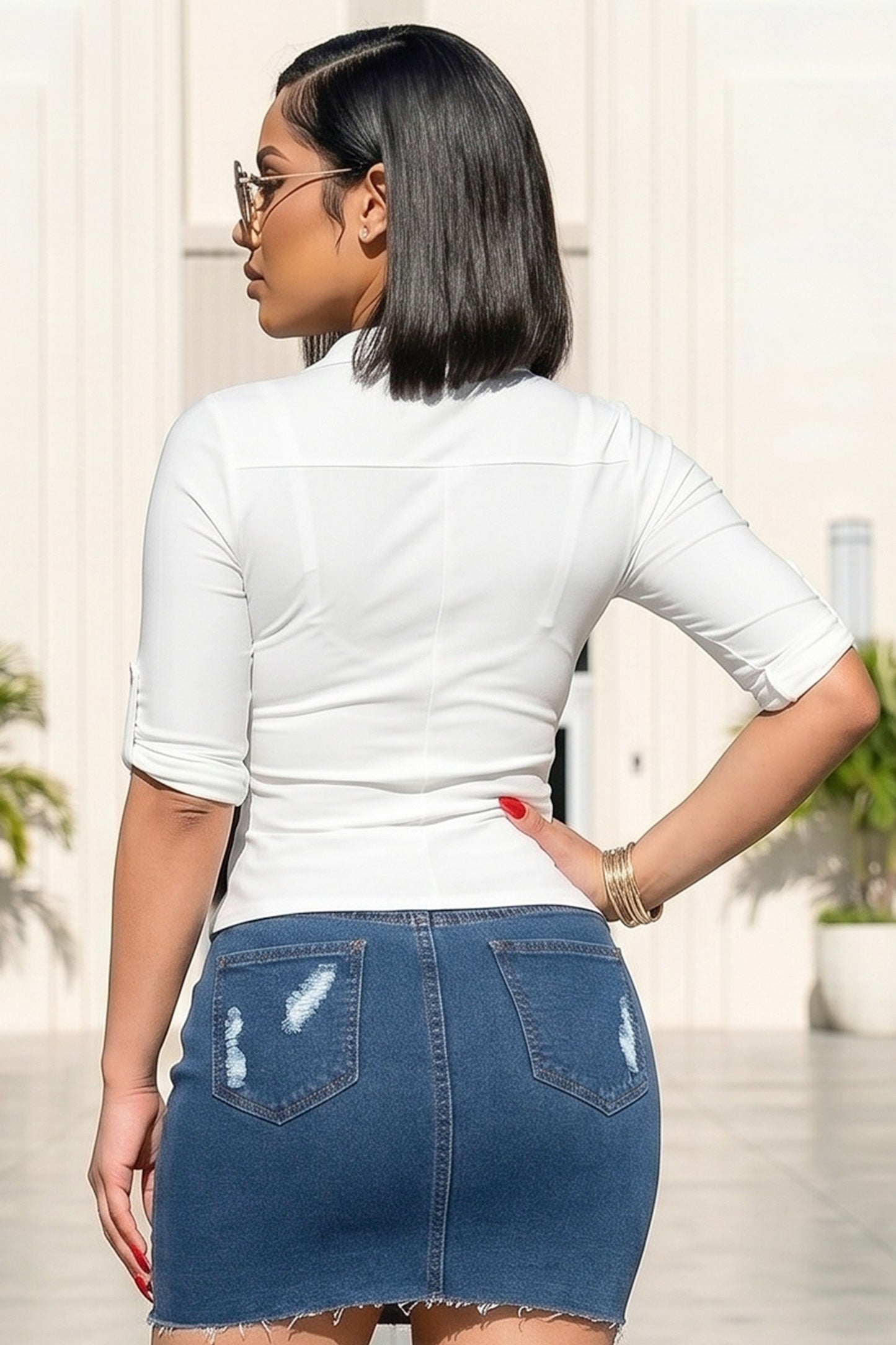 Chic Wrap Ruched Collared Top