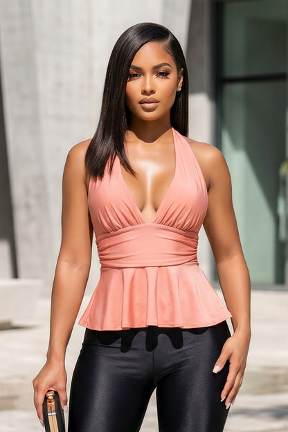 Midnight Muse Satin Halter Top
