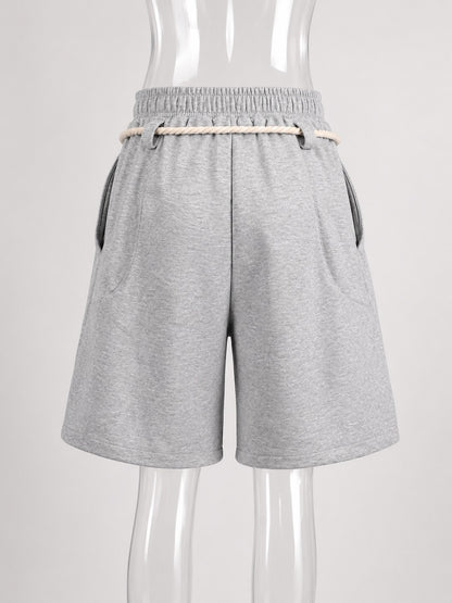 Weekend Ease Rope Belt Shorts