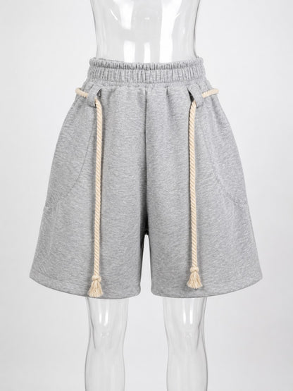 Weekend Ease Rope Belt Shorts