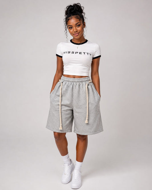 Weekend Ease Rope Belt Shorts
