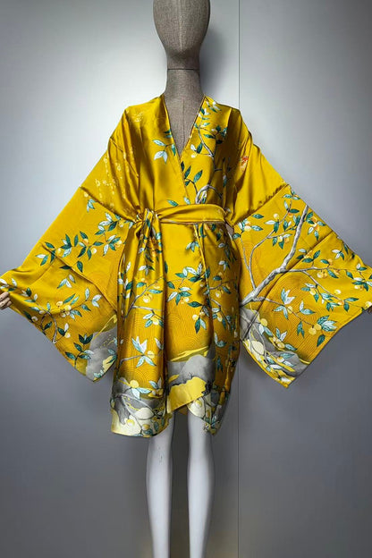 Golden Orchid Kimono Dress
