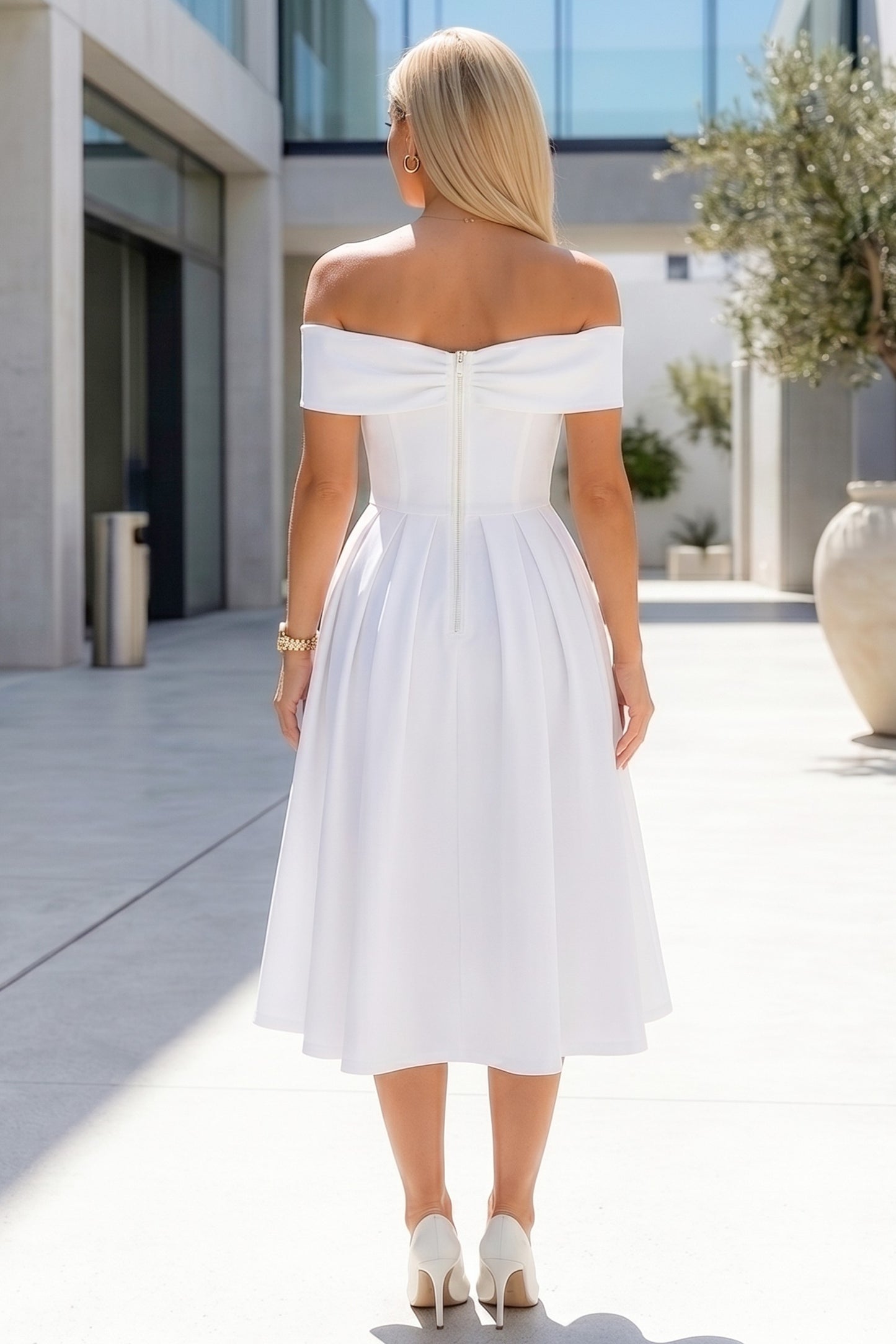 Sloane Pleated Midi Dress