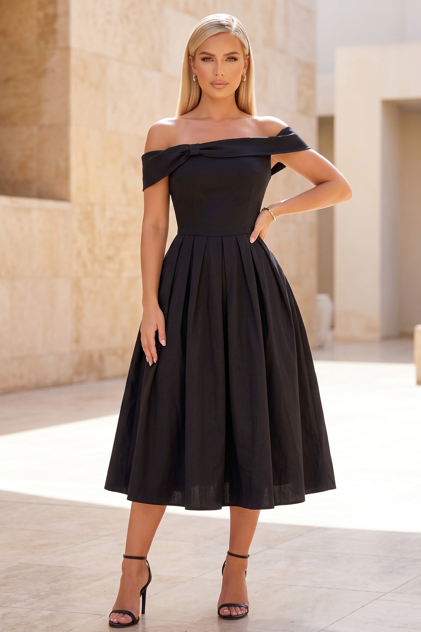 Sloane Pleated Midi Dress