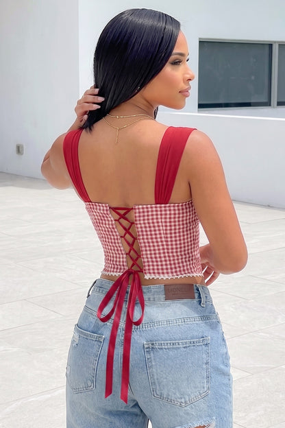 Country Cutie Lace-Up Corset Top