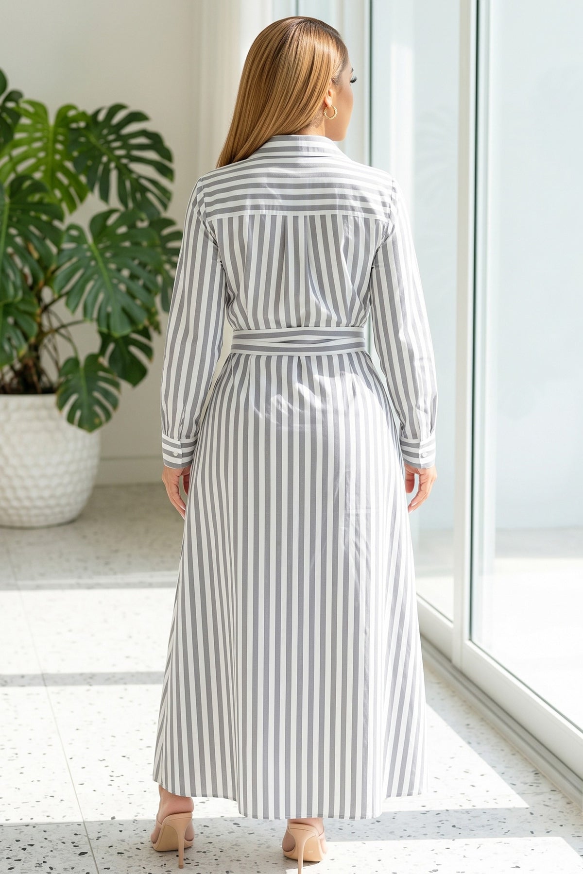 Riviera Pinstripe Maxi Dress