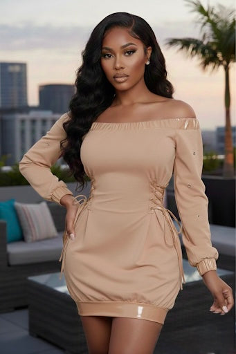 Close Quarters Lace-Up Mini Dress