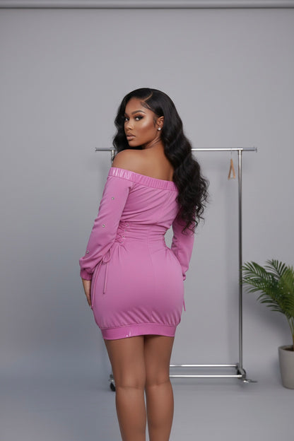 Close Quarters Lace-Up Mini Dress