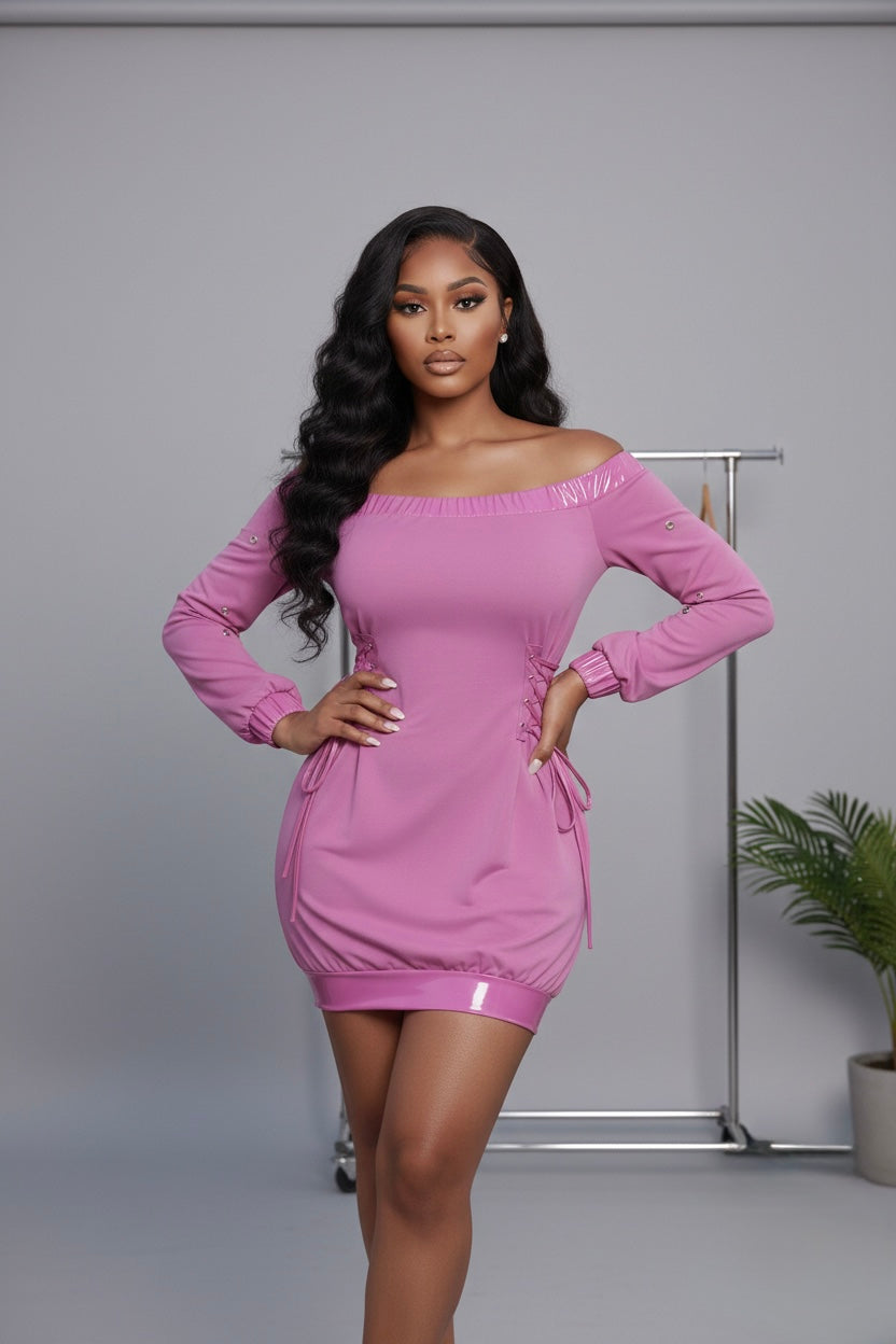 Close Quarters Lace-Up Mini Dress