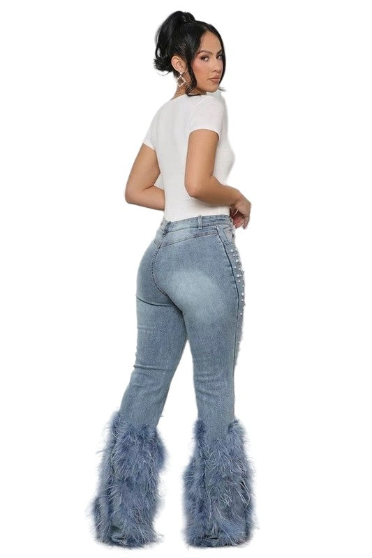 Feather Me Fancy Pearl Denim Jeans