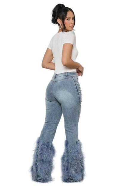 Feather Me Fancy Pearl Denim Jeans