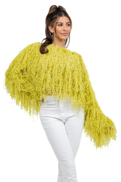 Fuzzy Glow Sequin Sweater