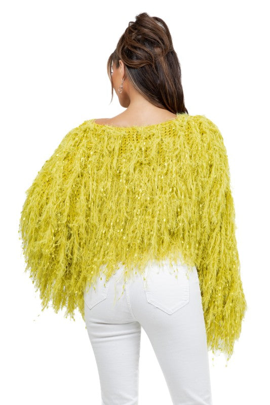 Fuzzy Glow Sequin Sweater