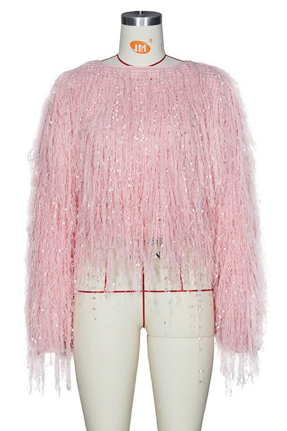 Fuzzy Glow Sequin Sweater