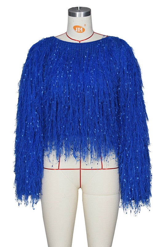 Fuzzy Glow Sequin Sweater
