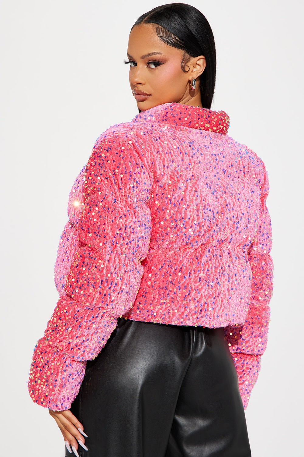 Shine City Sequin Puffer Jacket