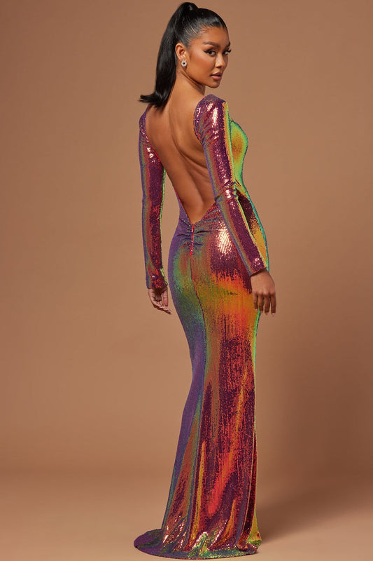 Painted Temptation Sequin Maxi Dress