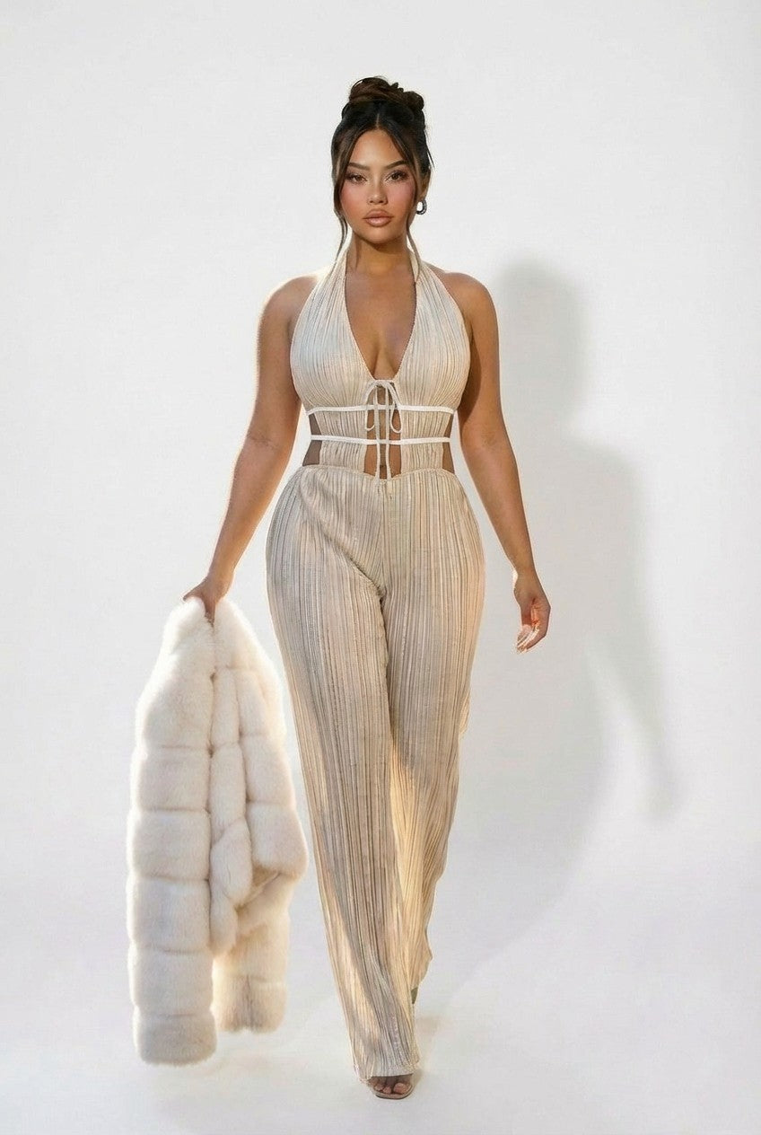 Command Attention Metallic Jumpsuit