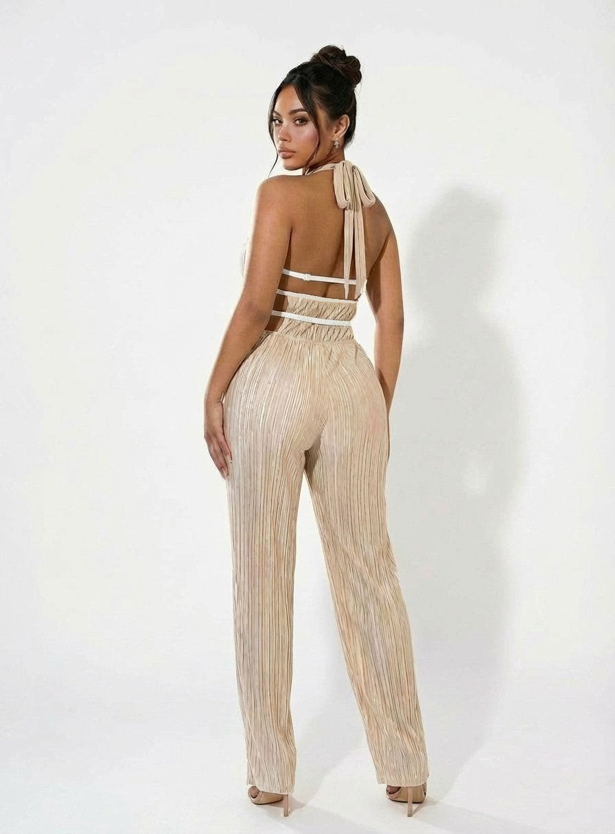 Command Attention Metallic Jumpsuit